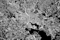 Baltimore Black Map behang
