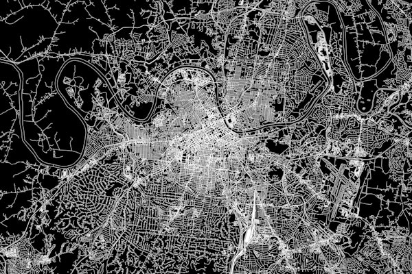 Nashville Black Map