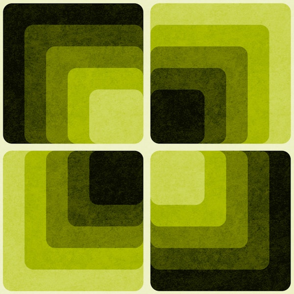 70s Concentric Squares Avocado Effect
