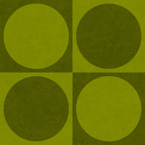 Mod Checks and Circles Avocado Effect