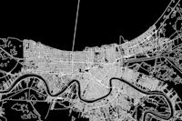 New Orleans Black Map wallpaper