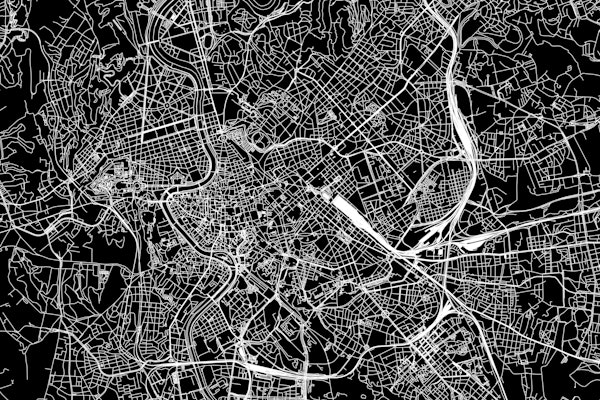 Rome Black Map