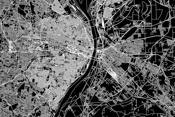 St Louis Black Map