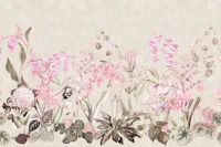 Pink Orchid Bloom Border tapeet