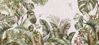 Tropical Leaves and Birds tapetas