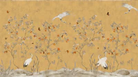 Chinoiserie Cranes and Trees 1 wallpaper