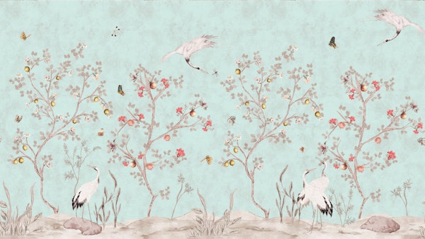 Chinoiserie Cranes and Trees 2