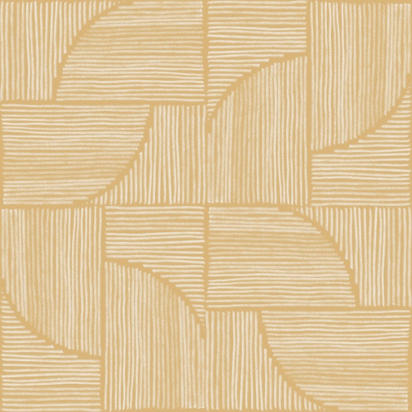 Basketweave Geometric Lines - Honey Ground