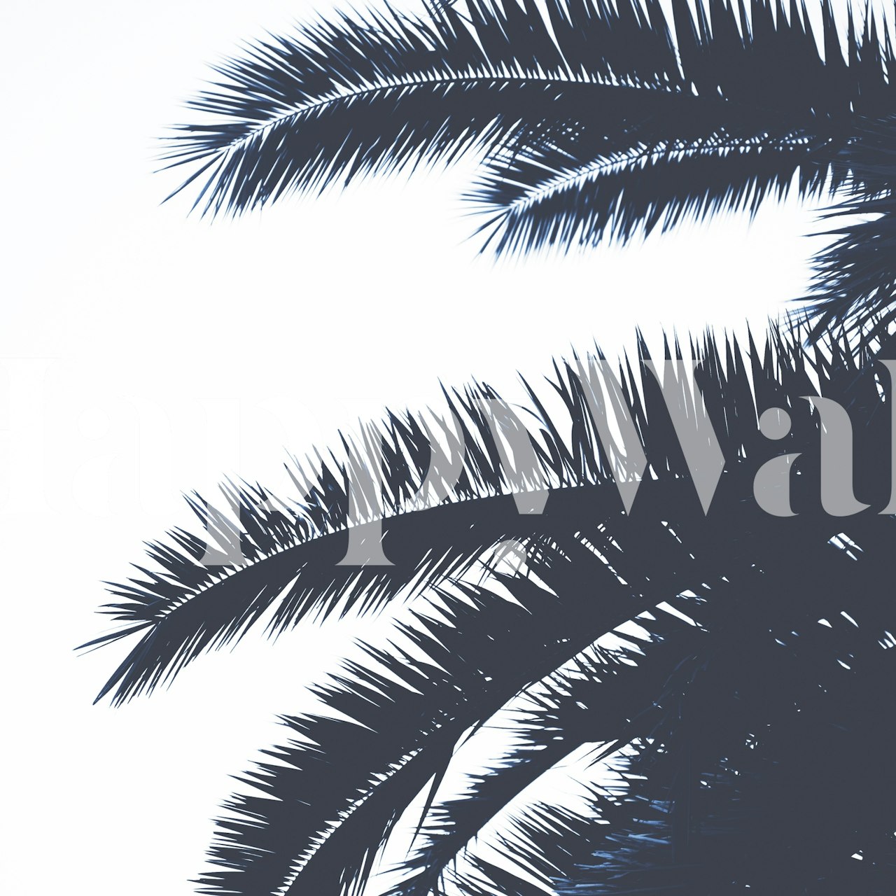 Design de papel de parede Palm tree em um quarto