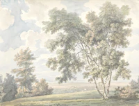 Pastoral Park Landscape - Soft Antique wallpaper