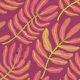Painted Fern Leaves - pink yellow berry - L