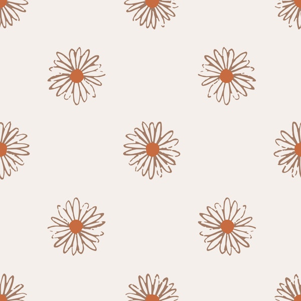 Boho Daisy Sketch Beige