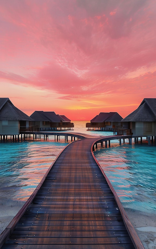 Maldives Overwater Villas Sunset