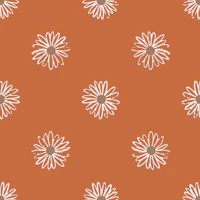 Boho Daisy Sketch Rust tapet