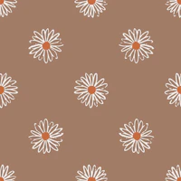 Boho Daisy Sketch Brown tapet