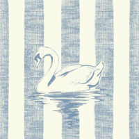 Blue Swan Striped Nautical wallpaper