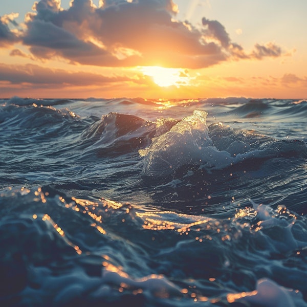 Golden Ocean Wave Sunset