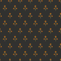 Block print small flowers - black tapeta