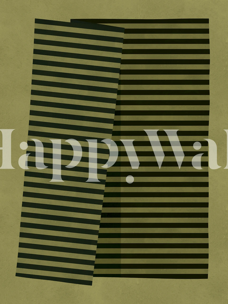 Olive and black striped wallpaper in a room