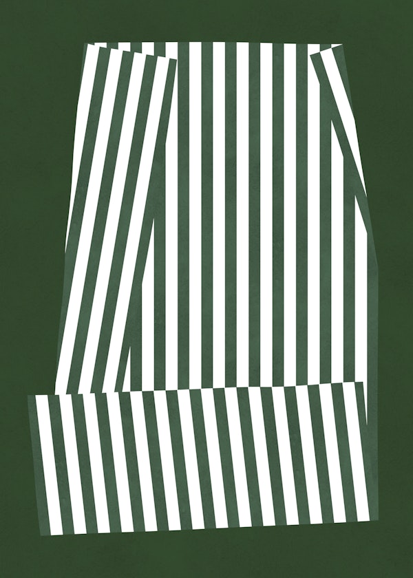 Forest Green Striped Geometry