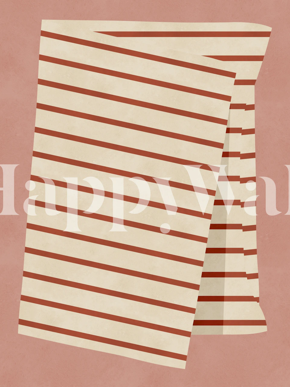 Retro red stripe wallpaper in a room