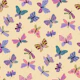 Retro 70s Butterfly on pastel apricot