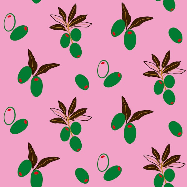 Modern Olives on Pink