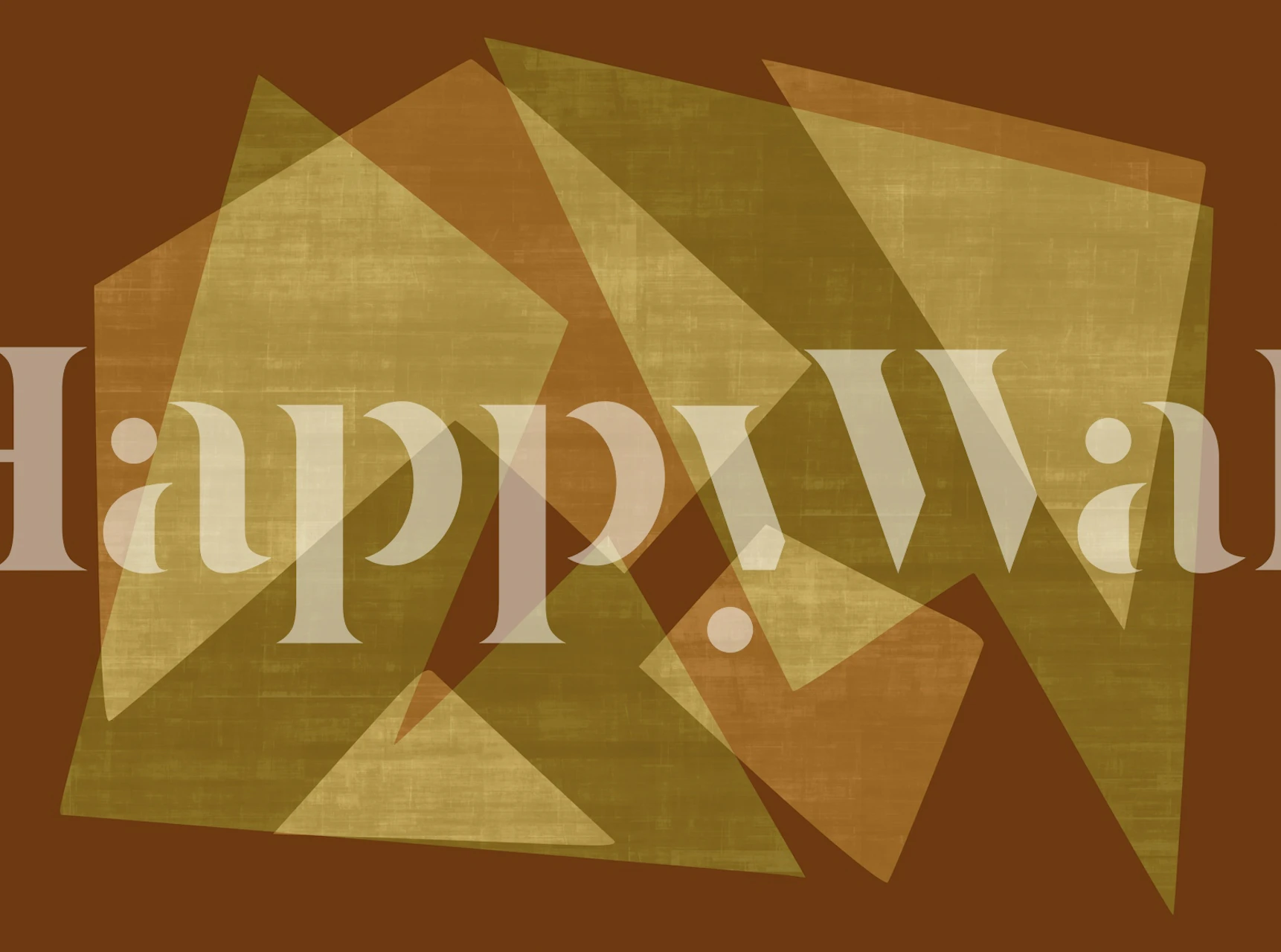 Abstract geometric desert wallpaper in warm earthy room