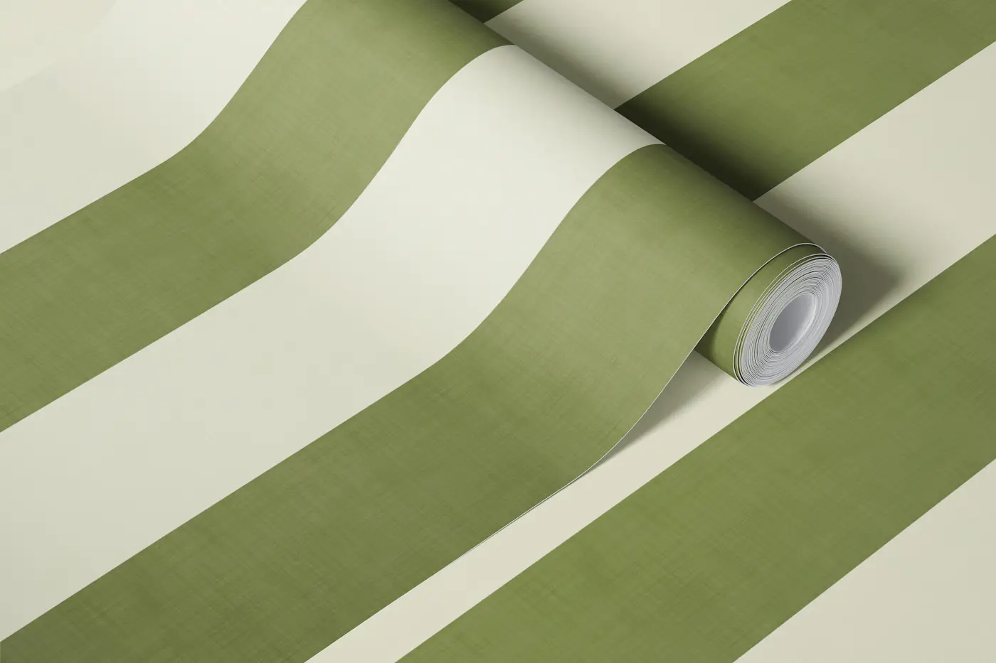 Large Olive Green Stripes Textured wallpaper roll