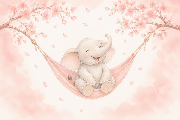 Sweet Elephant Sakura Scene
