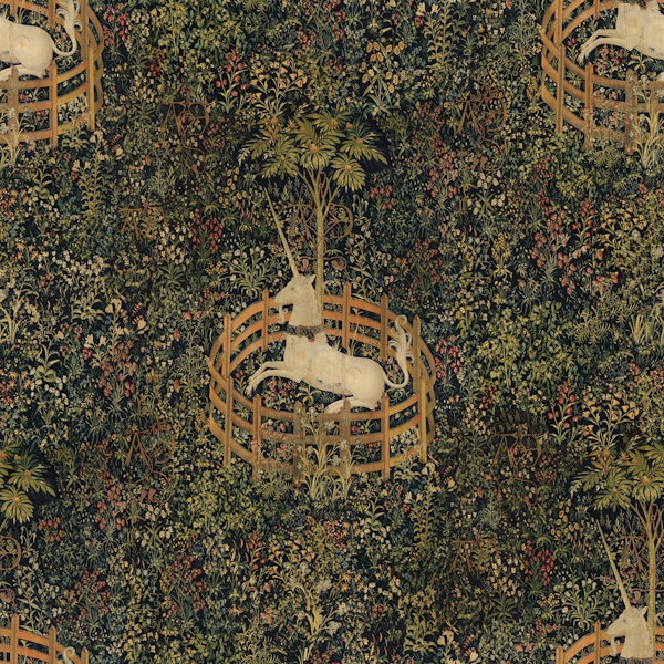 The Unicorn In Captivity Medieval Tapestry