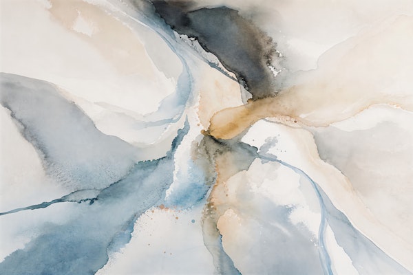 Soft Watercolor River Delta