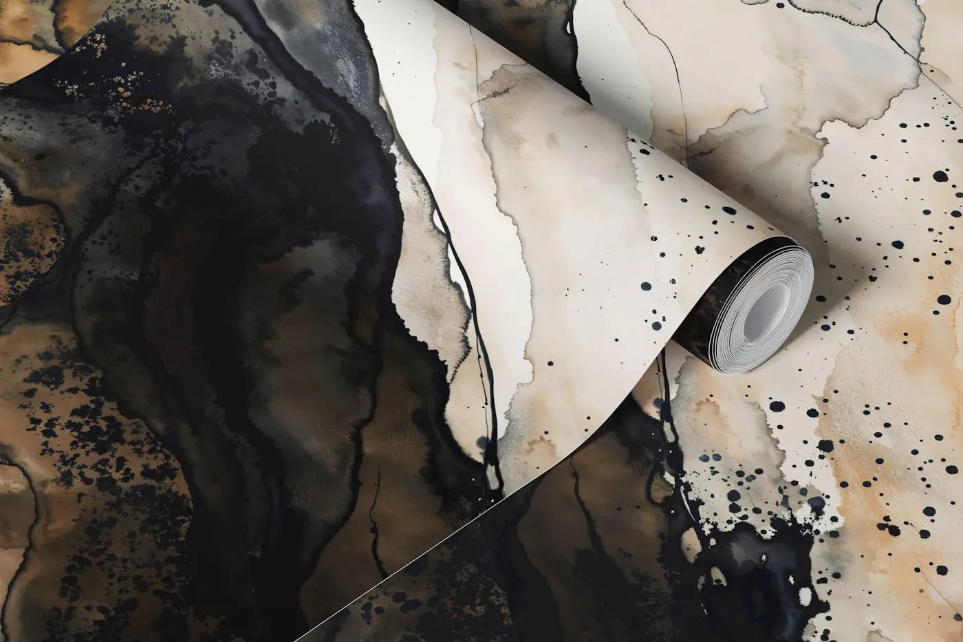 Sepia Black Ink Storm wallpaper roll