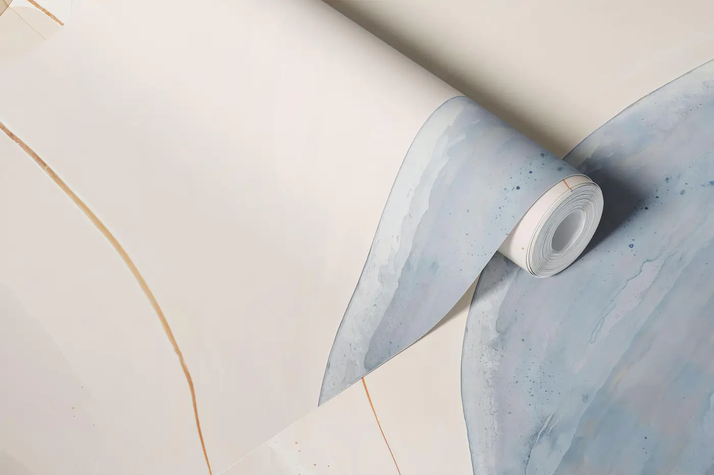 Calm Beige Blue Abstract Wash wallpaper roll