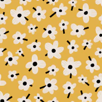 Scandinavian Floral Mustard wallpaper