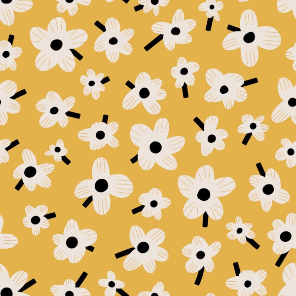 Scandinavian Floral Mustard