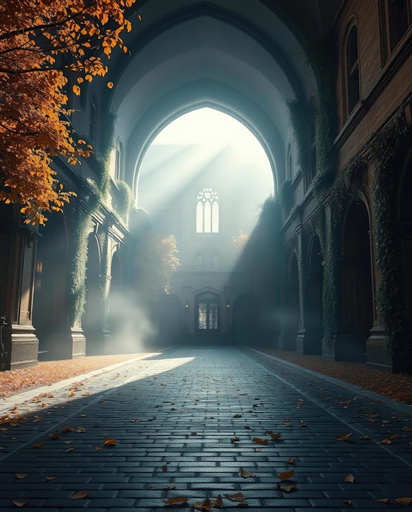 Dark Academia Gothic Courtyard