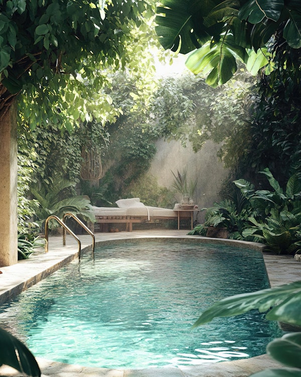 Tropical Courtyard Pool