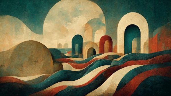 Abstract Geometric Arch Landscape