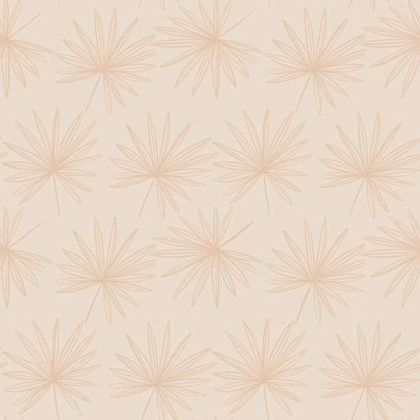 Soft Beige Tropical Leaves