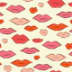 Retro Persimmon Kissy Lips on Cream Y2K
