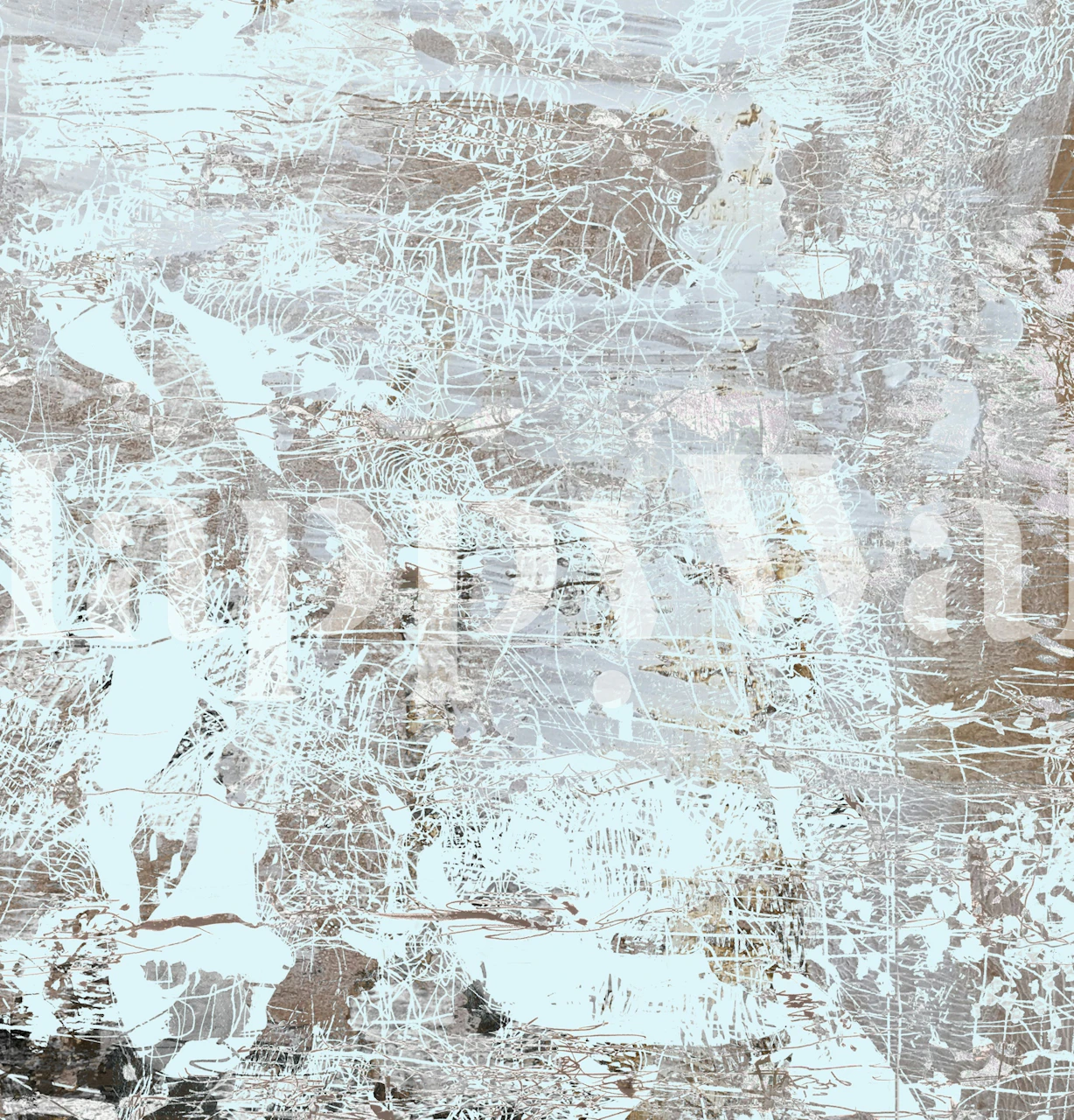 Ice blue grunge wallpaper in a modern room