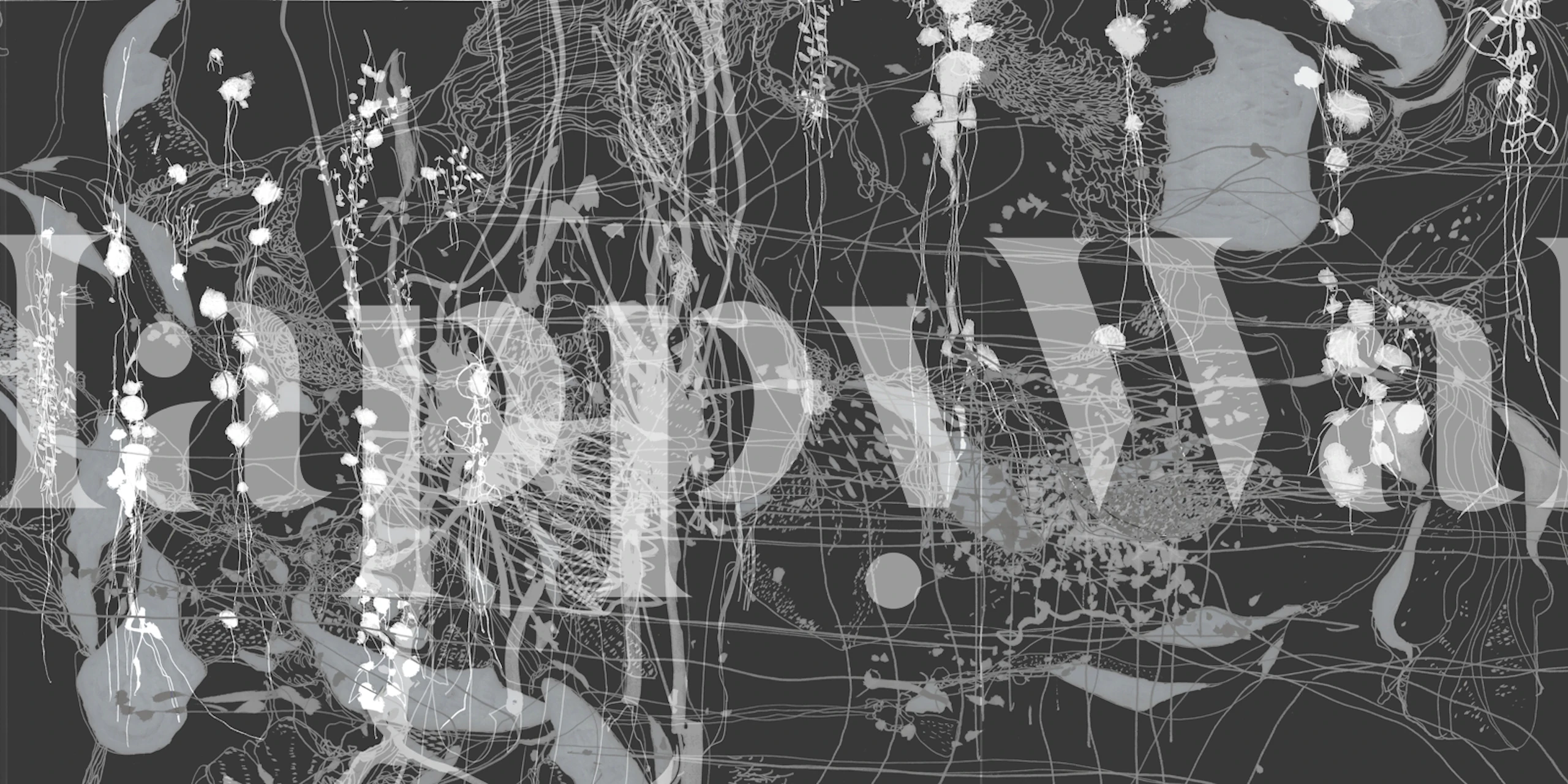 Charcoal abstract scribble wallpaper in a room