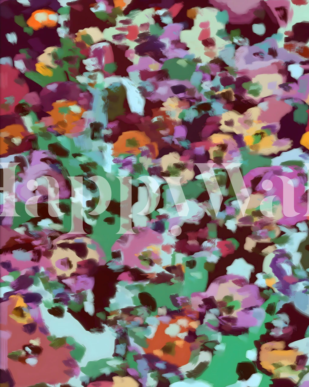 Plum floral wallpaper in a room