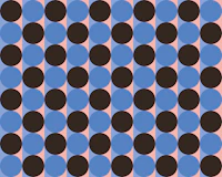 Bold Geometric Dots Grid - Blue & Black wallpaper