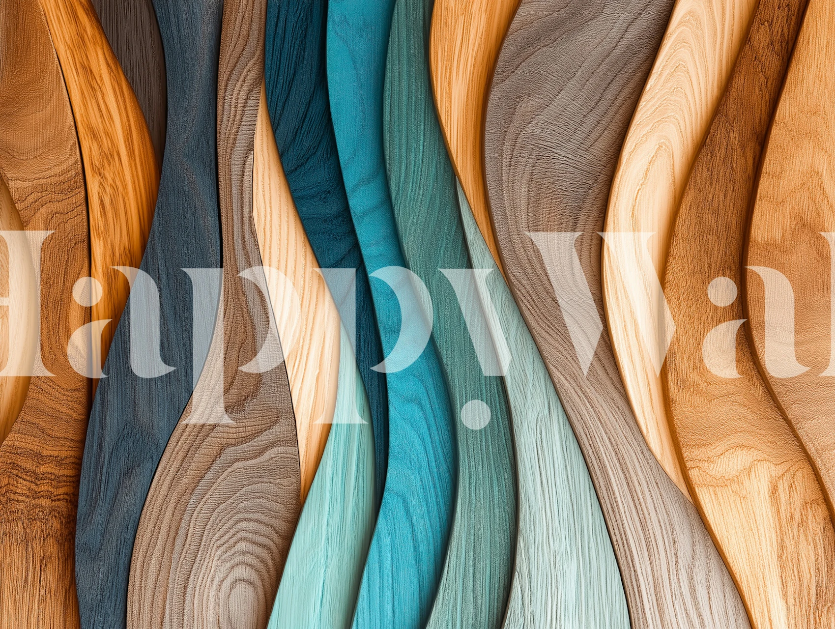 Abstract wood wallpaper in a modern room