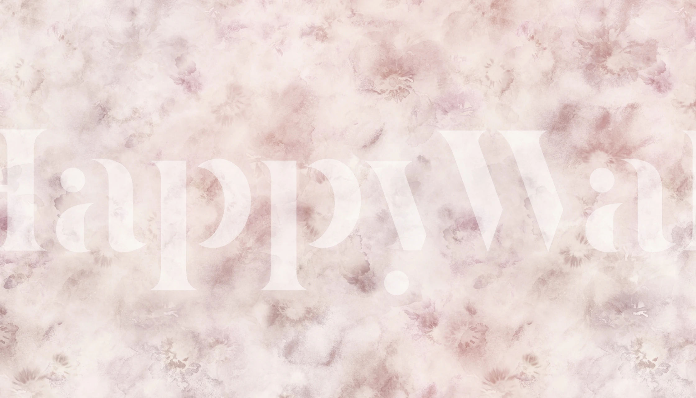 Mauve pink abstract floral wallpaper in a room