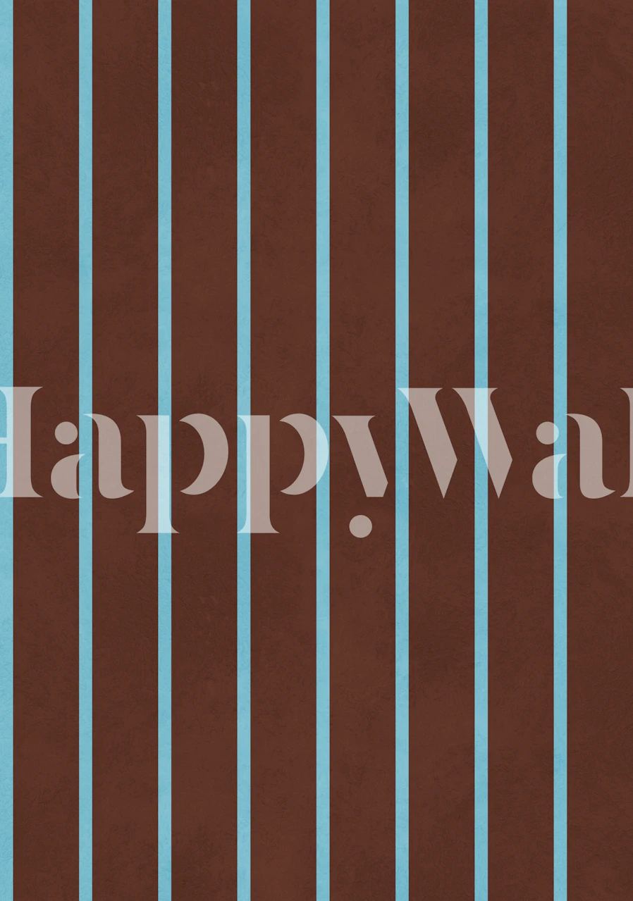 Teal striped wallpaper in a room with rust background