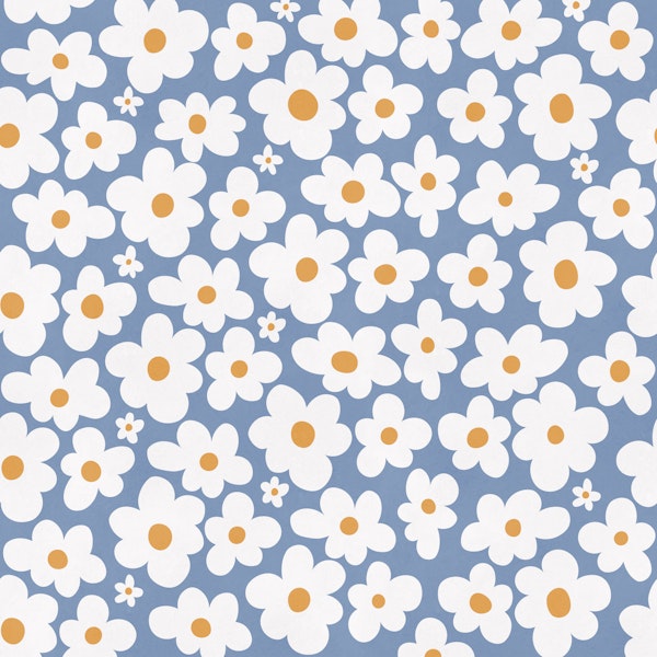 Retro Daisy Bloom Blue