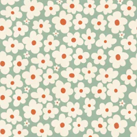 Retro Daisy Bloom Mint wallpaper